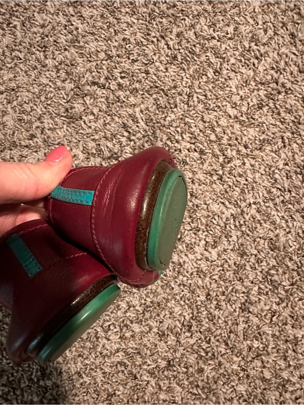 Tieks Burgundy Leather Ballet Flats - Picture 13 of 17